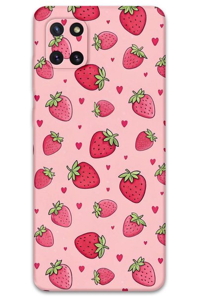 Gramaphone Galaxy A81 Compatible Strawberry Pattern Phone Case + Screen Prote...