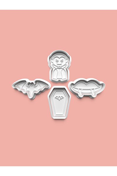 AKTASTORE قالب كوكيز مصاص الدماء وقالب عجينة السكر مجموعة من 4 قطع 0694-set