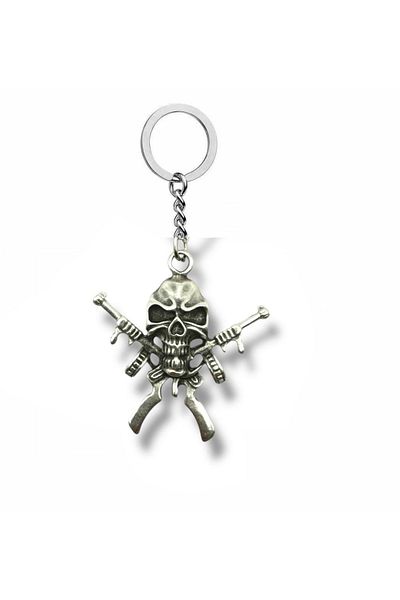 Herşey Nota Skull and Gun |   Strong and Rebellious Unisex Keychain