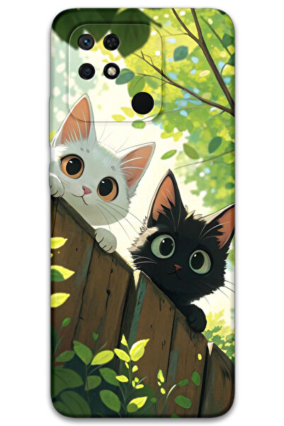 Poco C40 Uyumlu Kedi Desenli Telefon Kılıfı + Ekran Koruyucu - 5785