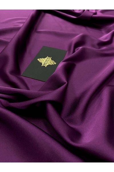 Luxuro Premium Silky Elastic Satin Dark Purple