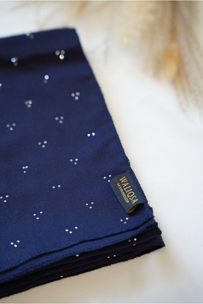 waliqsa Stone Hijab | Navy Blue