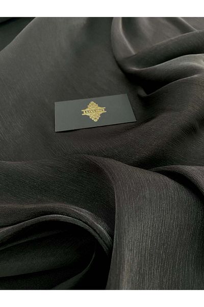Luxuro Black Crepe Filmed Veil