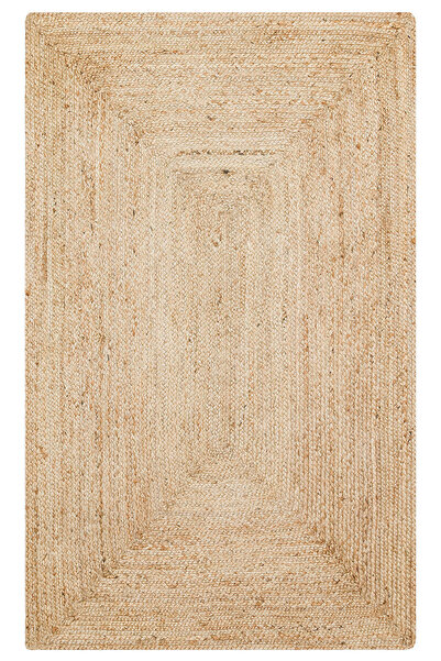 Vog Halı NATURA Çift Taraflı Bej Kilim Doğal Jüt Hasır Dokulu Bohem Modern Sa...