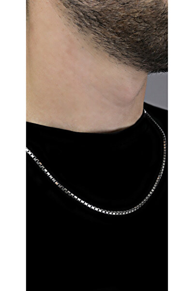 Wind Silver Küp Zincir Kolye Unisex 925 Ayar