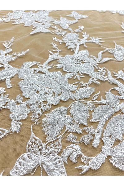 Luxuro Dantela Couture cu Model de Fluturi, cu Perle, Margele si Paiete