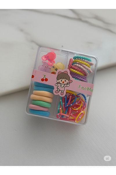 LOVYCO Girl's Boxed Rubber Buckle (7 Towel Rubber -17 Large Size Rubber, 40 Mini Rubber, 5 Mini Buckle)