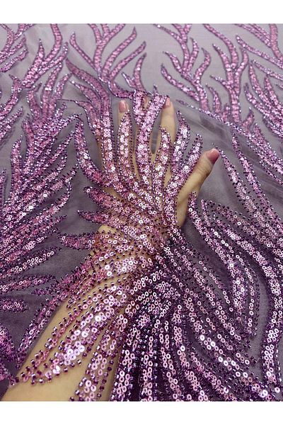 Luxuro Couture Powder Lace with Beads and Sequins