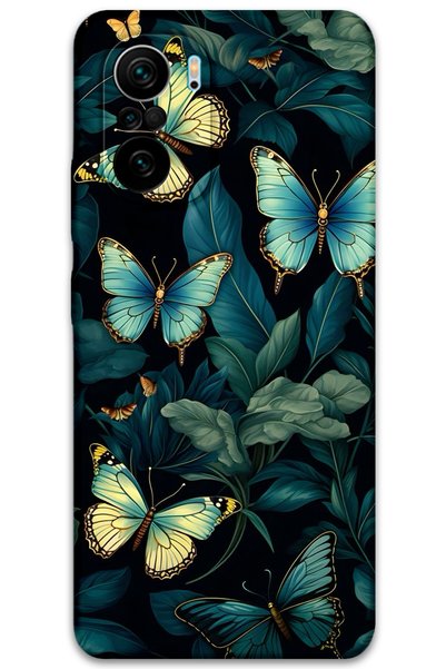 Gramaphone Poco F3 Compatible Butterfly Pattern Phone Case + Screen Protector...