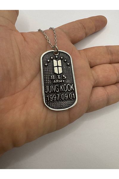 Herşey Nota Bts Jungkook Silver Imprint Keychain |   K-Pop Themed Metal Unisex Accessory
