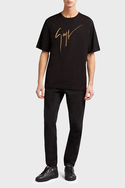 Giuseppe zanotti Stone Logo Cotton Regular Fit t Shirt Men t Shirt Iru2003
