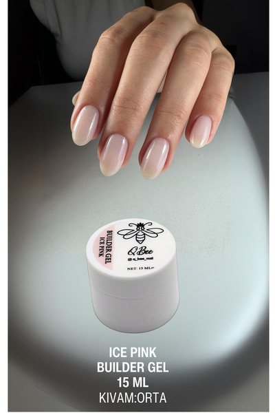 QBEE PROFESSIONAL 15ml Protez Tırnak Jeli Builder Gel Ice Pink