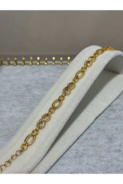 XUPING JEWELRY 18K sonsuzluk işareti zirkon taşlı çelik bileklik paslanmaz ka...
