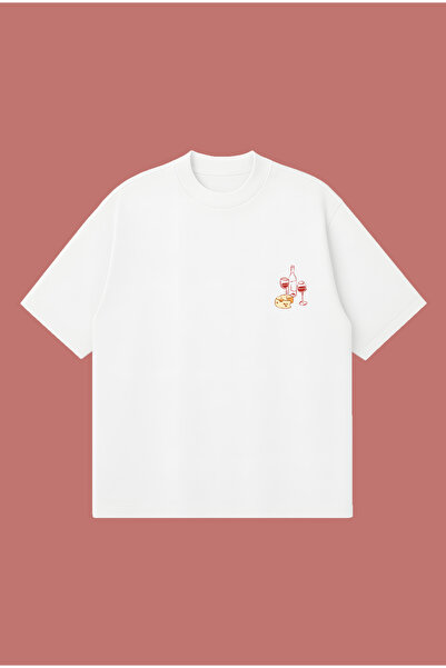 PURE POWER Tricou Wine & Cheese Wine and Cheese Club Boxy Fit supradimensiona...