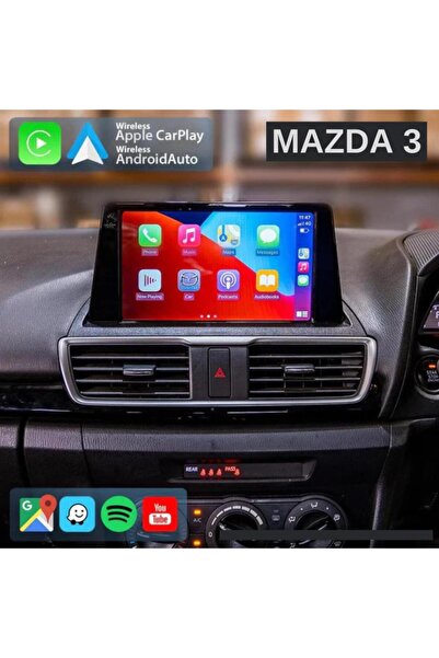smartgo Mazda 3 Android GPS Carplay 8+128 GB Kamera + Çerçeve Teyp uyumlu    ...
