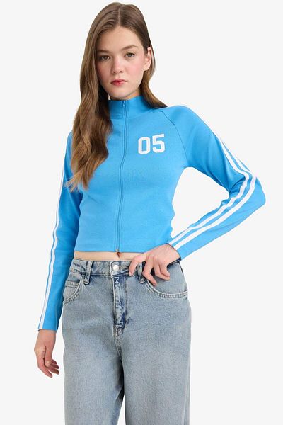 DeFacto Cardigan cu fermoar cu nervuri imprimate Coool E7656AX25SP