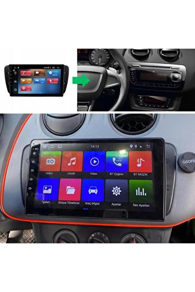 smartgo Seat İbiza Android GPS Carplay 8+128 GB Kamera + Çerçeve Teyp (2009-2...