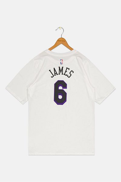 Nike X Nba Kids Boy Los Angeles Short Sleeve Basketball T-shirt, White