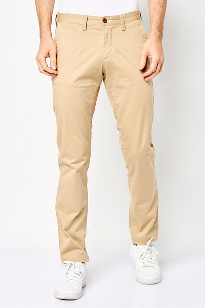 Gant Men Slim Fit Solid Chino Pants, Beige