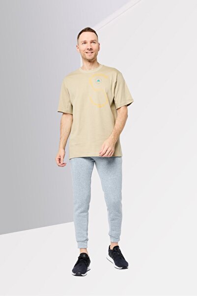 Lamborghini Men Sportswear Fit Short Sleeve Training T-Shirt, Beige