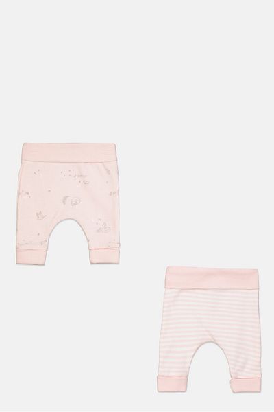 MOTHERCARE بنطلون جينز مطبوع بالكامل للبنات الصغار، وردي