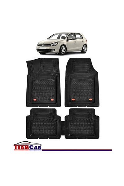 TEAMCAR ® Tray Type Car Mats Compatible with Volkswagen Golf VI (2008–2012) - Hatchback