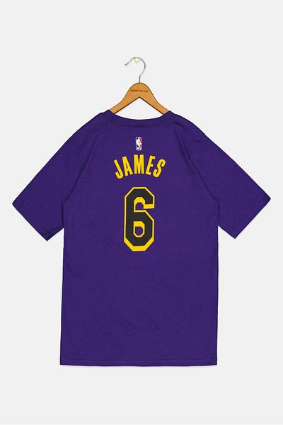 Nike X NBA Kids Boy Lakers Short Sleeve Basketball T-Shirt, Purple