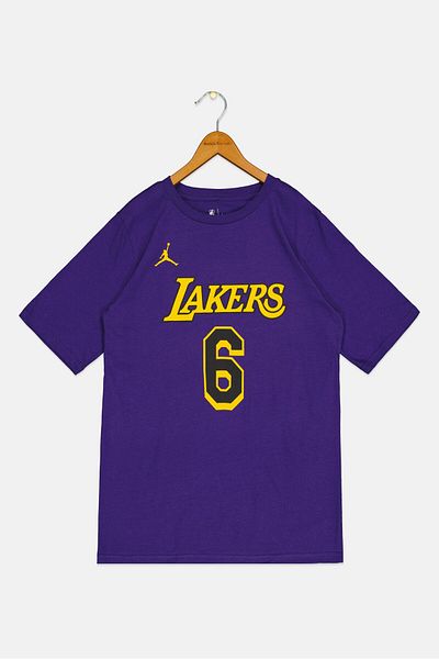 Nike X NBA Kids Boy Lakers Short Sleeve Basketball T-Shirt, Purple