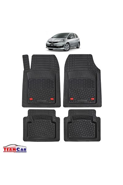 TEAMCAR ® Tray Type Car Mats Compatible With Honda Jazz 1 (2001–2008) - Hatchback