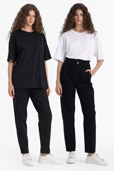 DeFacto Regular Fit Crew Neck 2er-Pack Kurzarm-T-Shirt F5591ax25sm