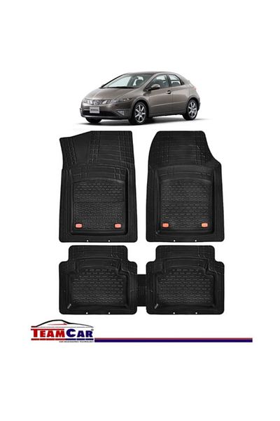 TEAMCAR ® Tray Type Car Mats Compatible with Honda Civic 8 (2005–2011) - Hatchback