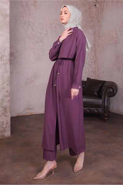 TRENDTESETTÜR Women's Purple Lace Trousers Suit t 9784