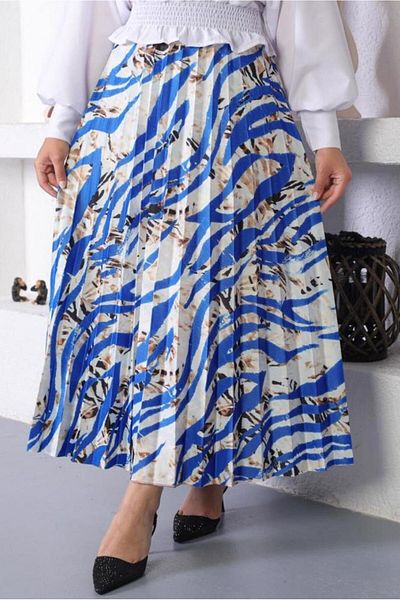 TRENDTESETTÜR Women's Dark Blue (Saks) Patterned Patterned Skirt t 5254