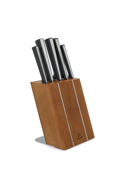 Parfait 5 High Quality Kitchen Knife Set with Wooden Stand Multicolor