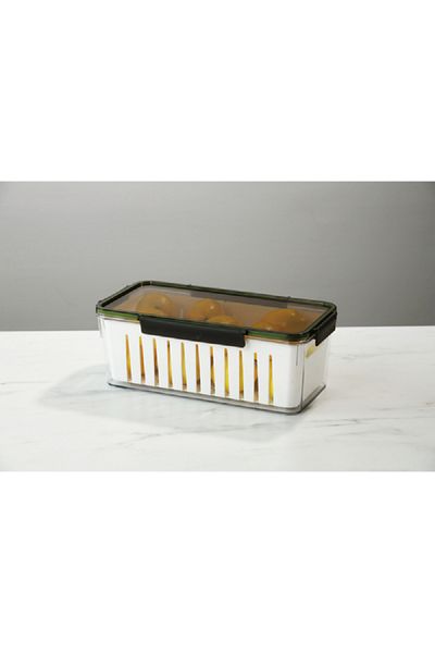 Felli Rectangular Refrigerator Storage Container White and Black