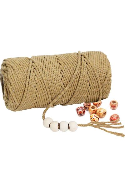 Choice 3mmx100m Khaki Macrame Cord 3mm 100m Natural Cotton Rope for Colorful Macrame Hand Knitting for Hand