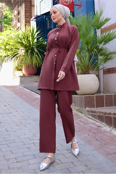 TRENDTESETTÜR Women's Bordo Lace Trousers Suit t 0294