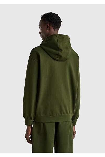 United Colors of Benetton Hanorac pentru bărbați, 100% bumbac, cu fermoar, cu glugă