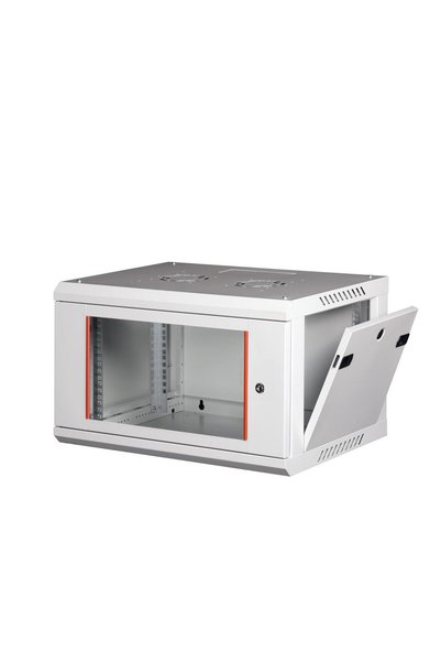 Lande - 6U 19" Wall Mounted Rack Cabinet – Width: 600 mm |   Depth: 450 mm – Light Gray (Disassembled)