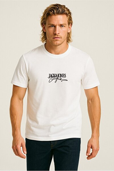 Jack & Jones Crew Neck Logo Printed T-Shirt White White