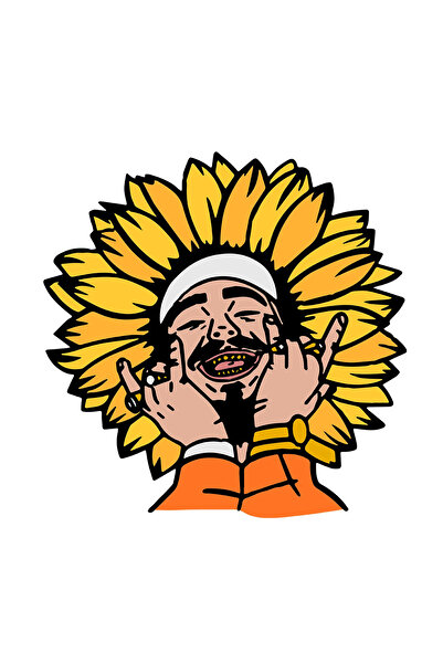 INOVATIX Set de 8 autocolante Post Malone Indianul, INOVATIX®. 6 cm