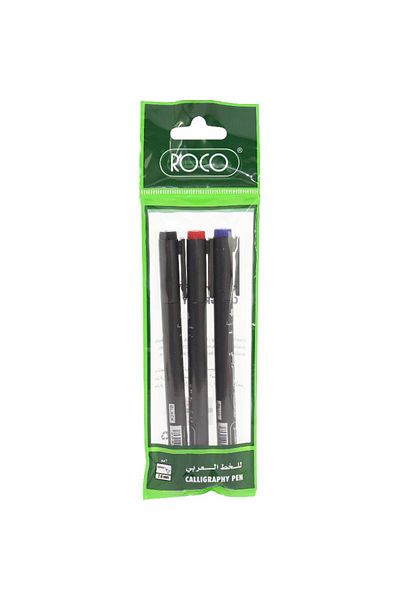 Roco Calligraphy Pen Chisel - 2 mm Black, Blue, Red