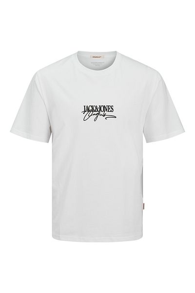 Jack & Jones Ανδρικό μπλουζάκι J&J με τυπωμένο λογότυπο Λευκό Μπράντυ