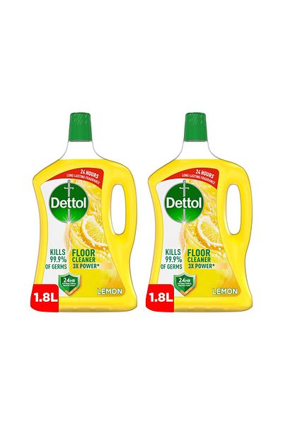 Dettol Power Floor Cleaner Lemon Scent Value Pack 2 x 1.8 Litres