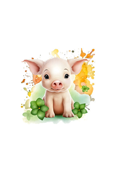 INOVATIX Set de 8 autocolante cu porc singuratic, INOVATIX®. 6 cm