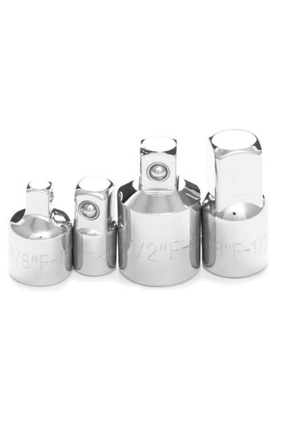 Generic Performance Tool 4-Piece Ergonomic Design Socket Adaptor Set Silver W30934