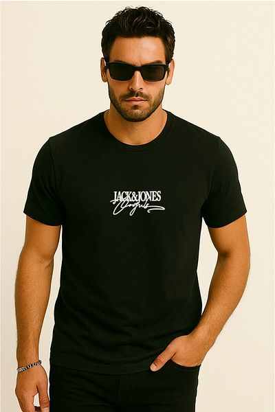 Jack & Jones Tricou J&J Tricou cu imprimeu cu logo pentru bărbați Brandy negru