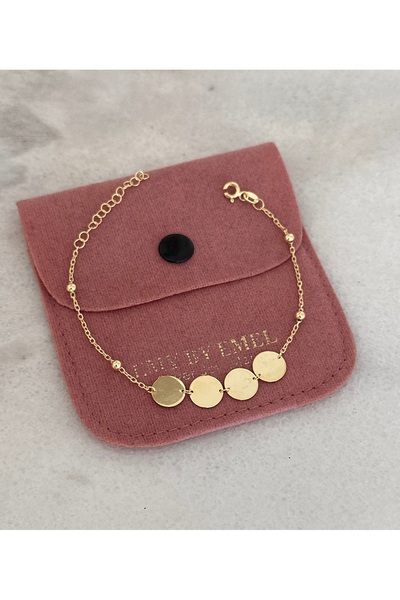 emy by emel luxury silver jewelry Altın Kaplama Pullu Bileklik 925 Ayar Gümüş