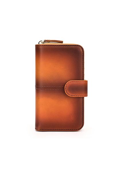 delis Women's wallet Delis, Amirel PT1405, genuine leather, Brown/Orange