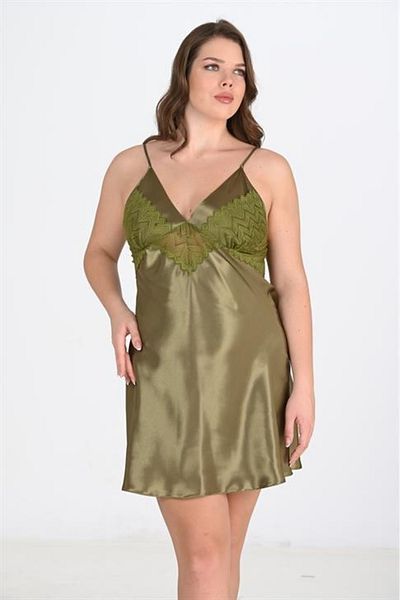ALFA AKSESUAR 03 Large Size Khaki Nightgown 2104